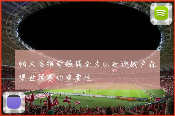 帕夫洛维奇强调全力以赴迎战卢森堡世预赛的重要性